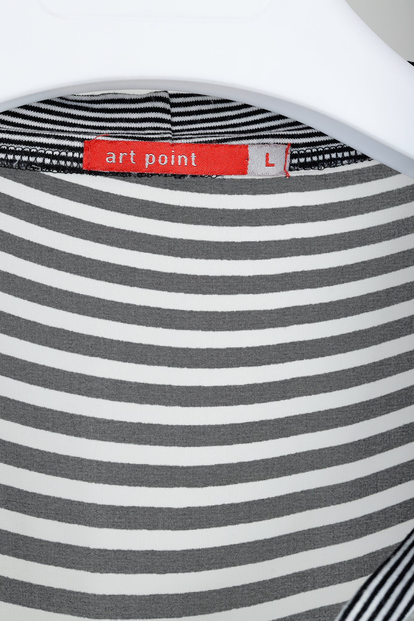 Art Point Black & White Striped Polka-Dot Chiffon Blouse