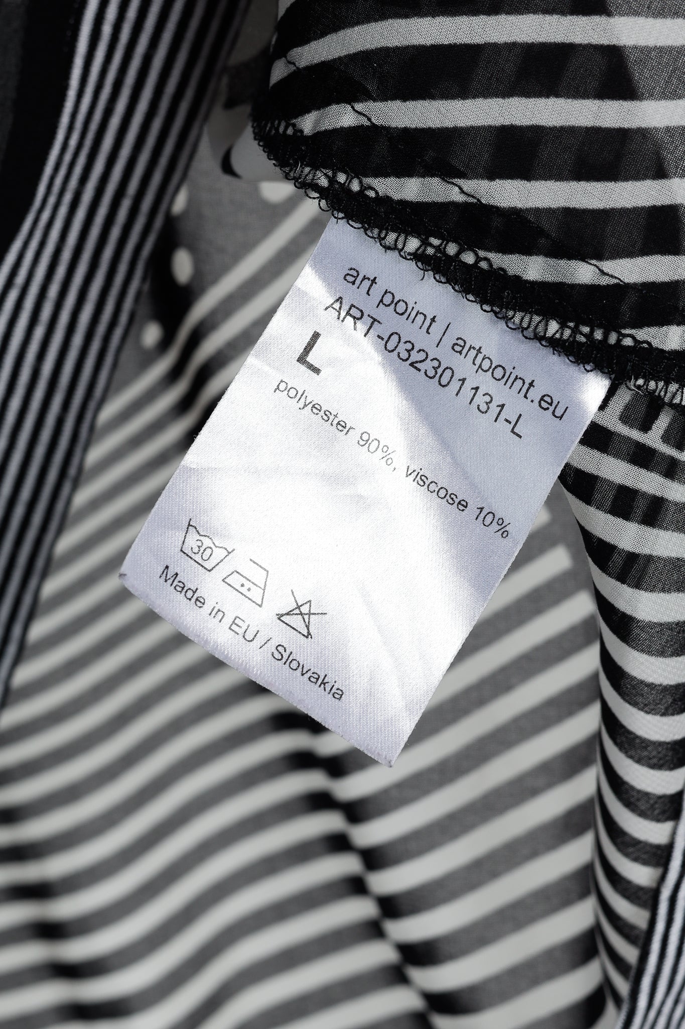 Art Point Black & White Striped Polka-Dot Chiffon Blouse