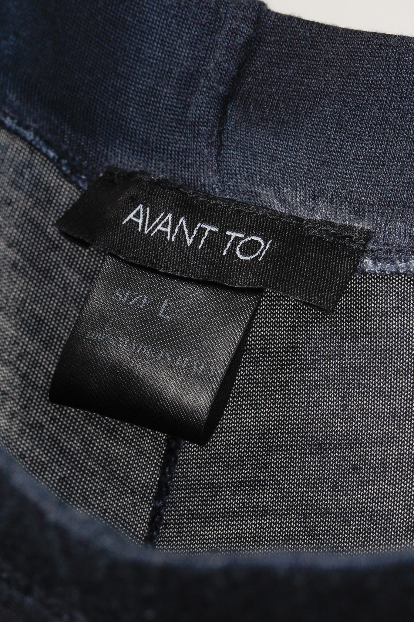 Avant Toi Navy Faded-Effect Jersey Wide-Leg Pants