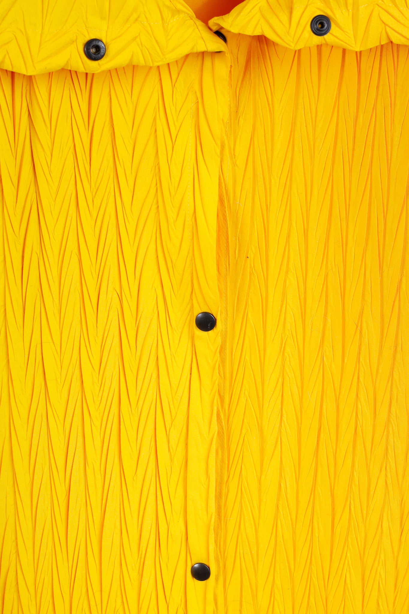 Babette Yellow Pleated Snap-Front Cowl-Collar Maxi Coat