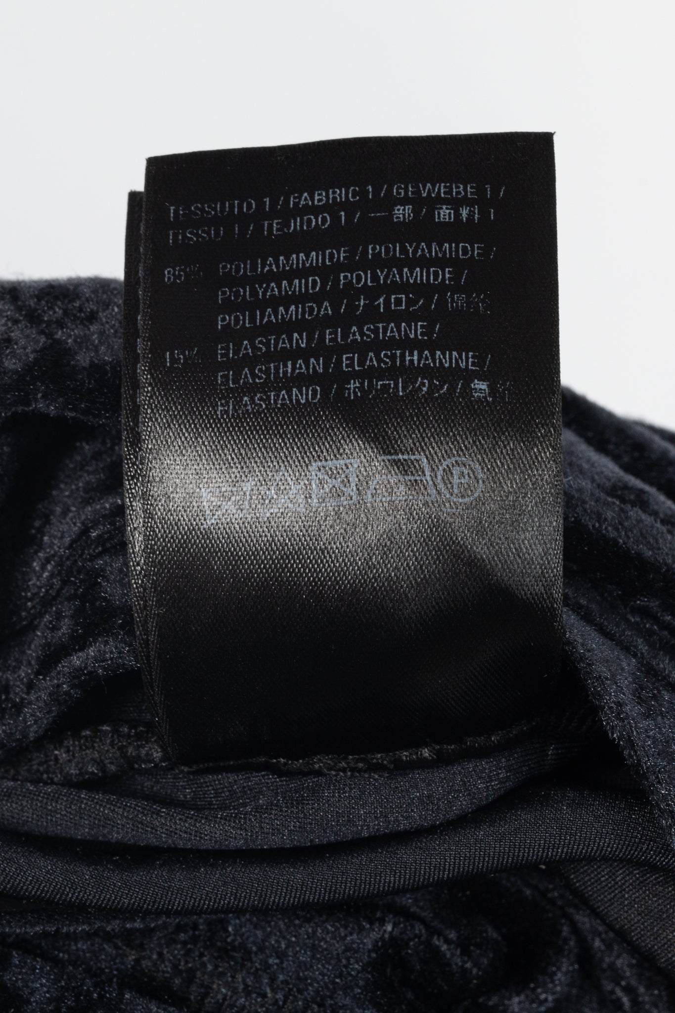 Balenciaga Demna Black Crushed-Velvet Draped-Front Leggings