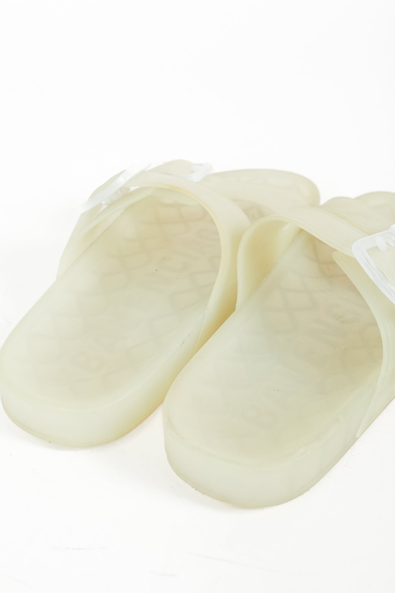 Balenciaga Mallorca Translucent Buckled Jelly Slide Sandals