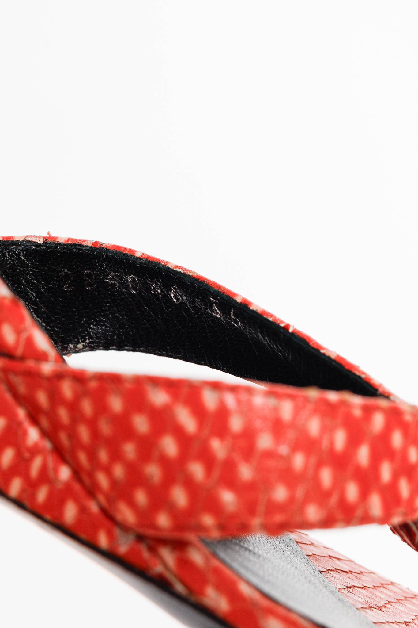 Balenciaga Orange Snakeskin-Embossed Studded Wedge Sandals