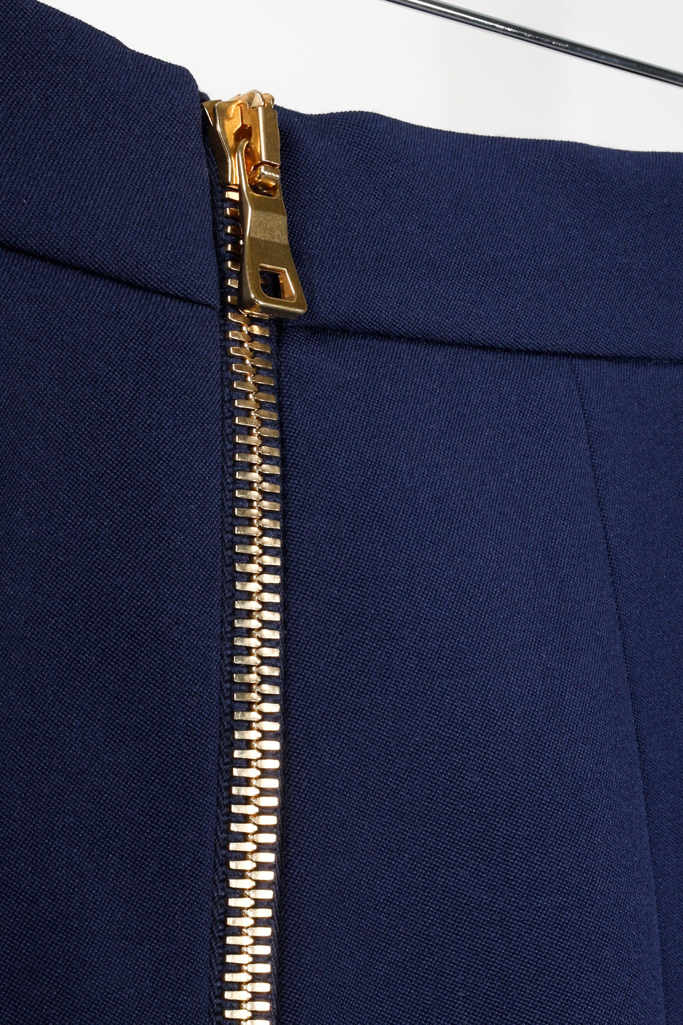 Balmain Navy Double-Breasted Button Mini Skirt