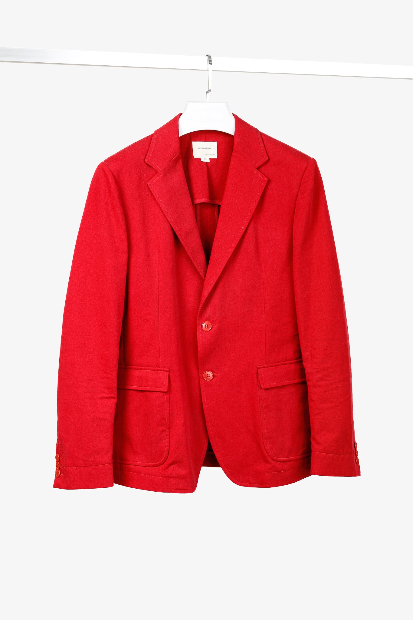 Band of Outsiders Red Cotton-Twill Tailored Blazer