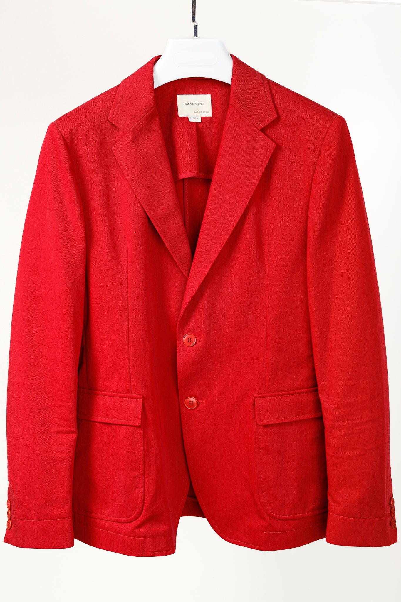 Band of Outsiders Red Cotton-Twill Tailored Blazer