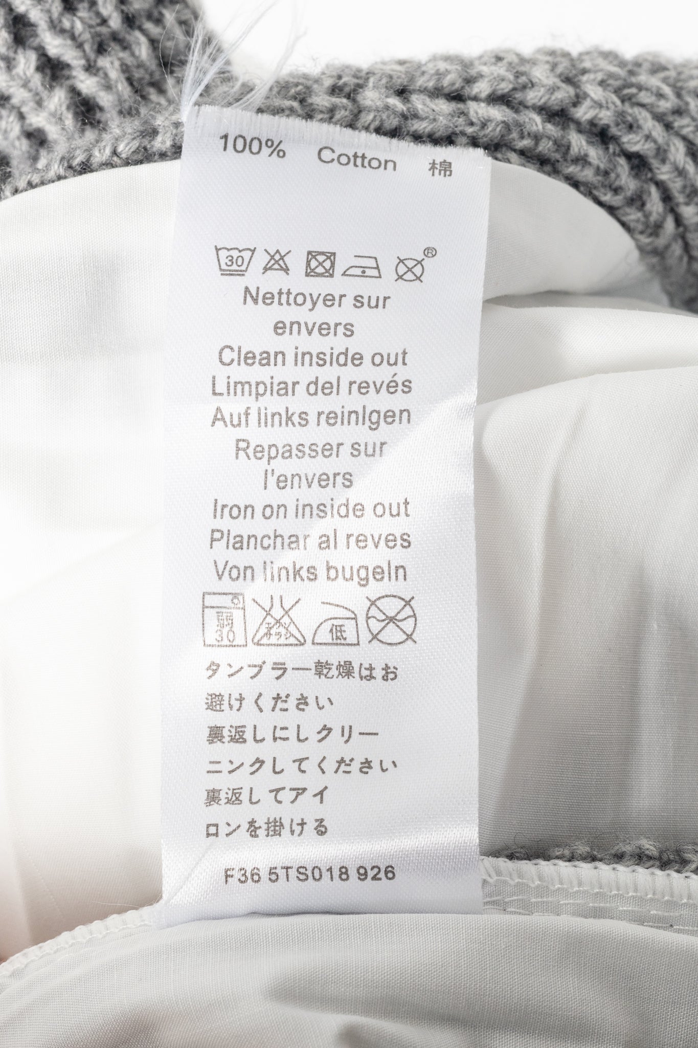 Sacai Grey & White Pleated-Back Sweater Shirt Dress