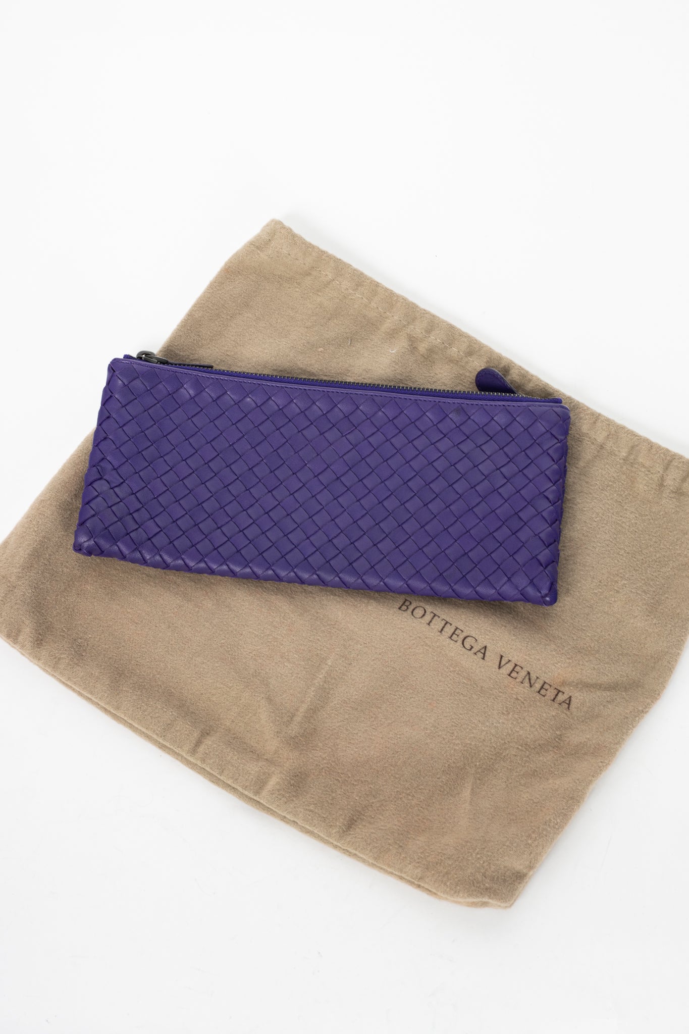Bottega Veneta Purple Nappa Intrecciato Bifold Clutch
