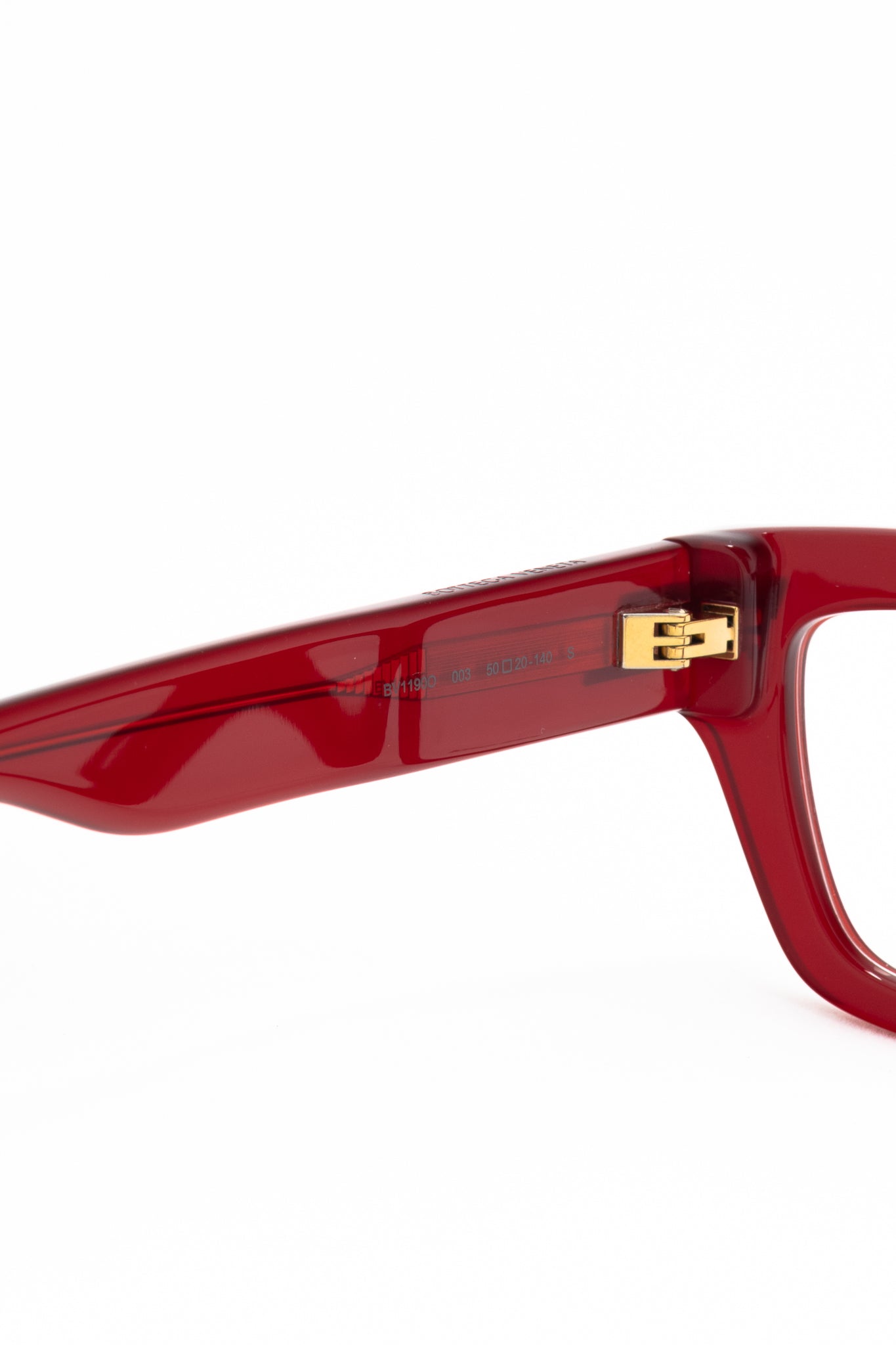 Bottega Veneta BV1190O Transparent Burgundy Rectangular Glasses