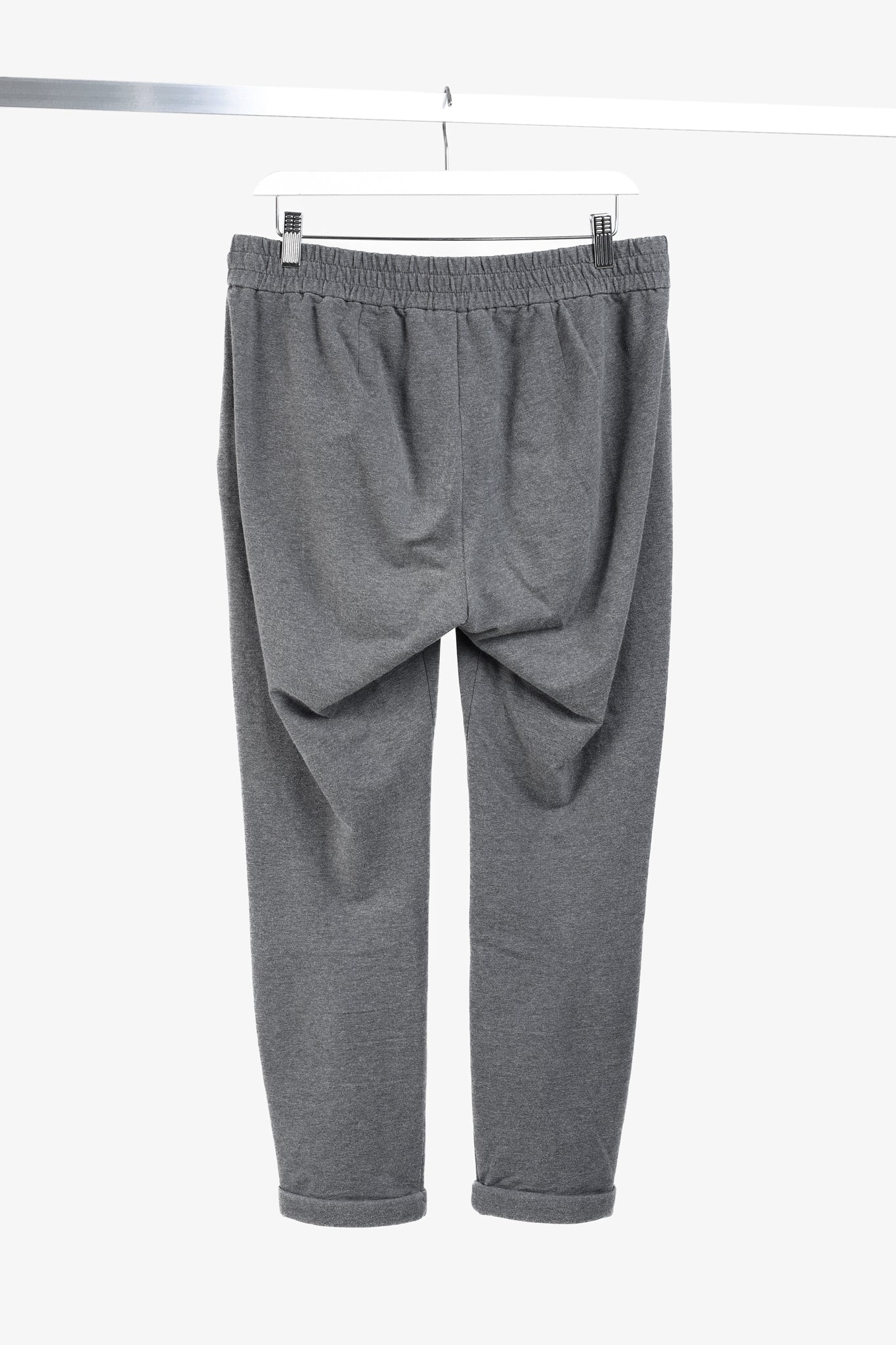 Brunello Cucinelli SS/20 Grey Cotton Jersey Monili-Beaded Sweatpants
