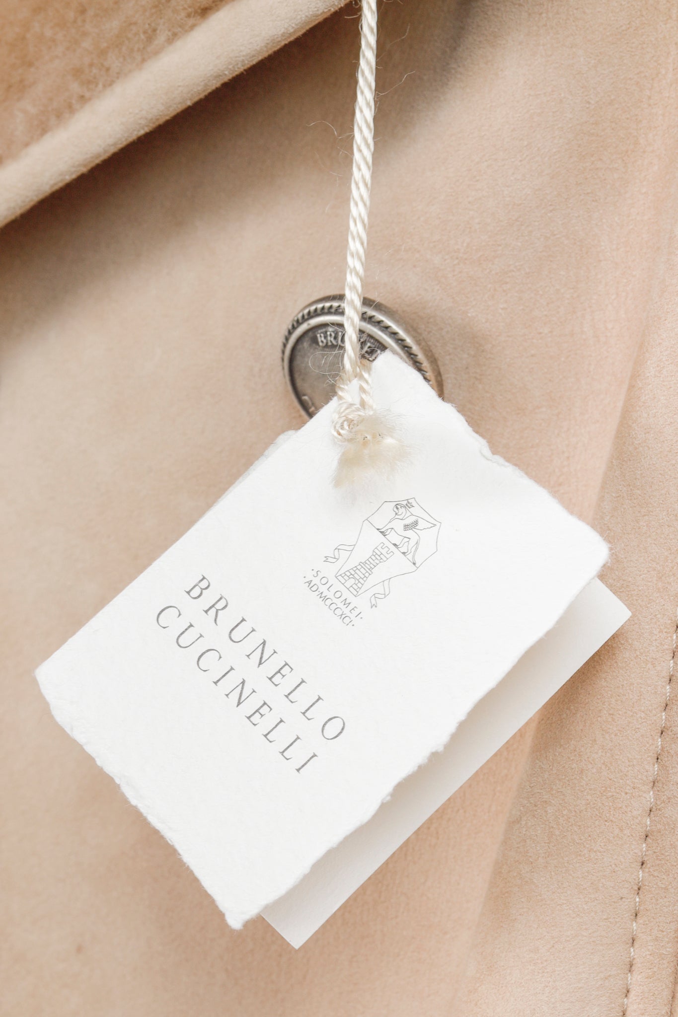 Brunello Cucinelli Beige Sherpa Sheepskin Fur Peacoat