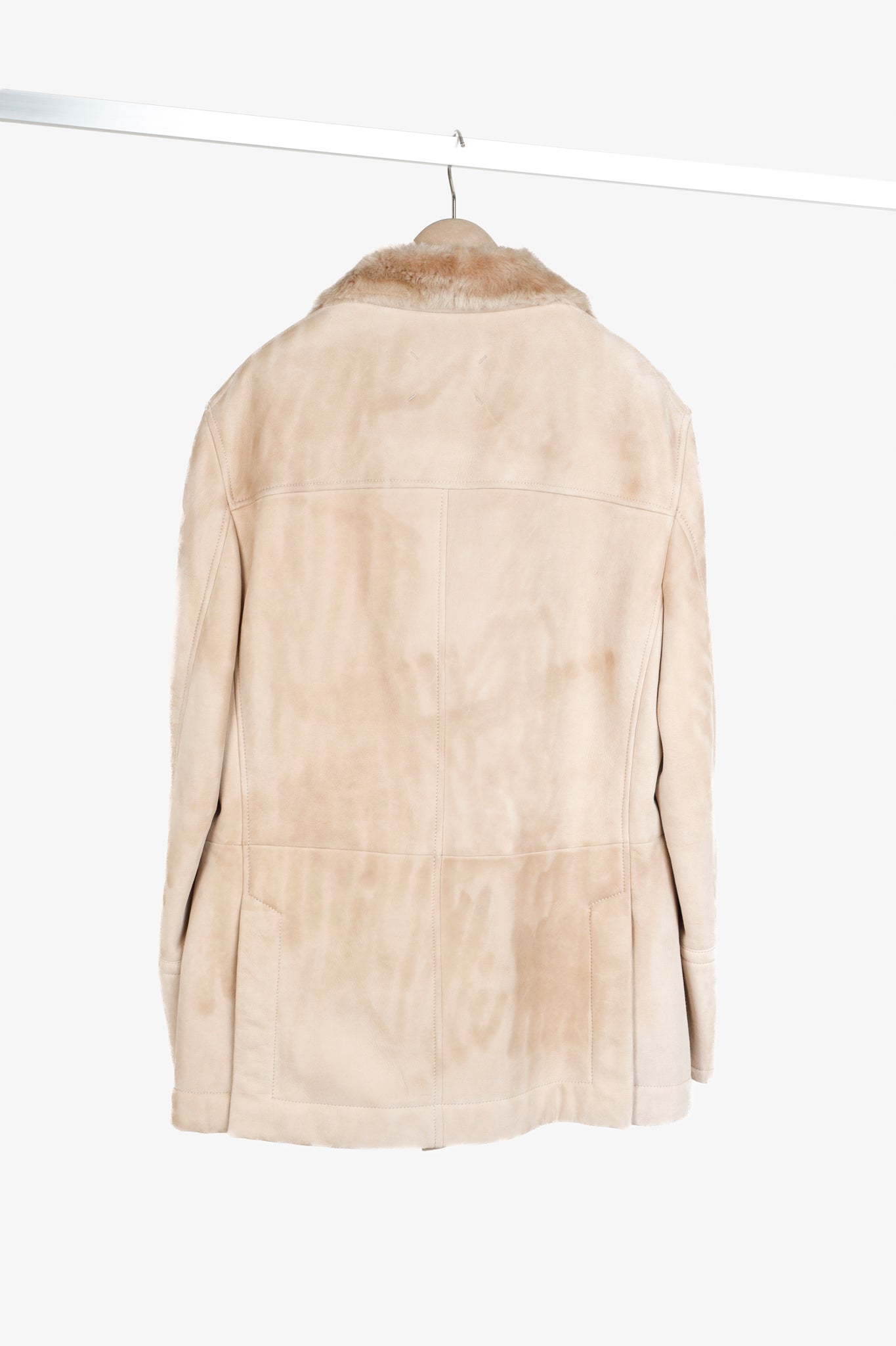 Brunello Cucinelli Beige Sherpa Sheepskin Fur Peacoat