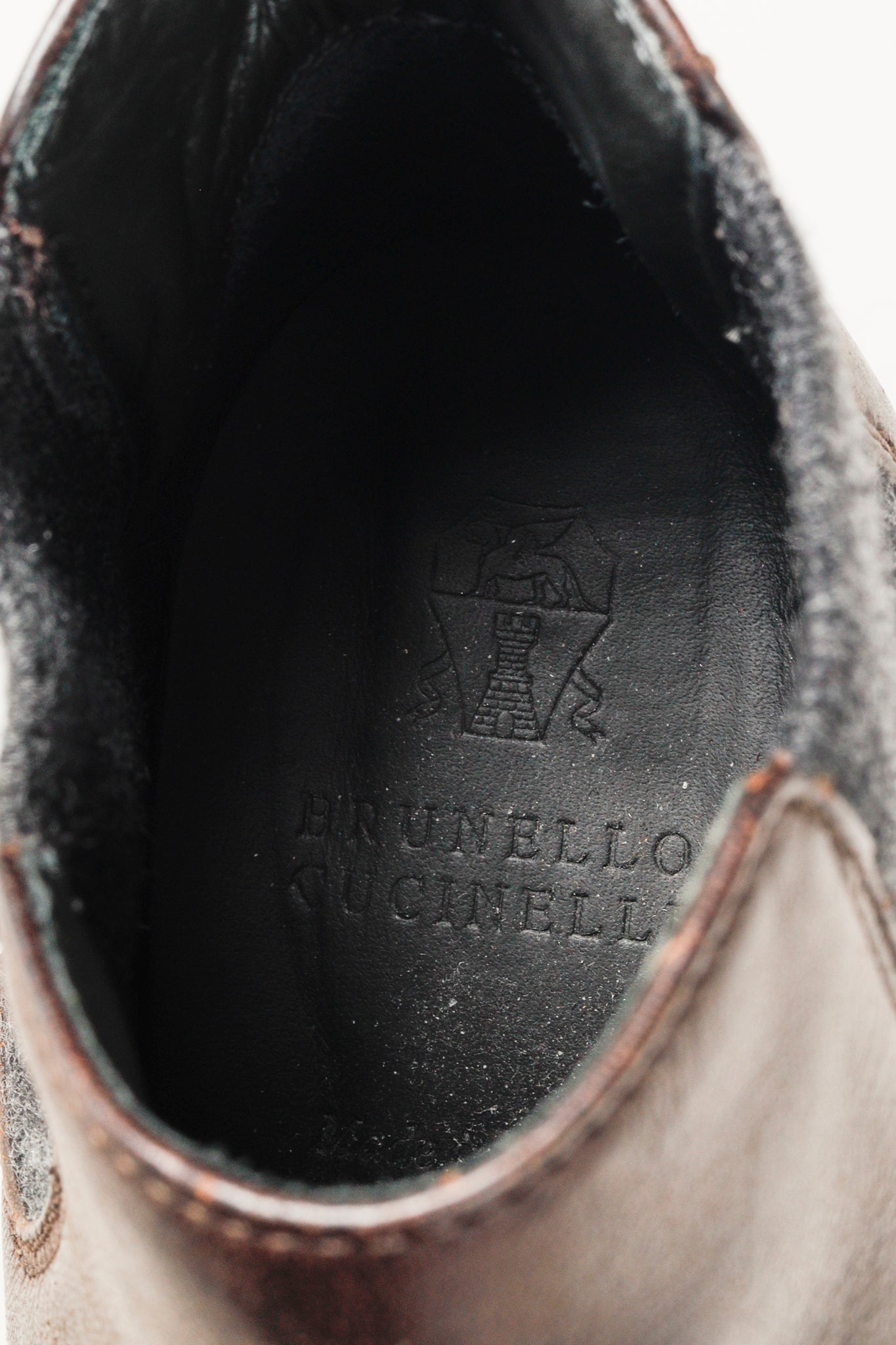 Brunello Cucinelli Leather Grosgrain Trim Chelsea Boots