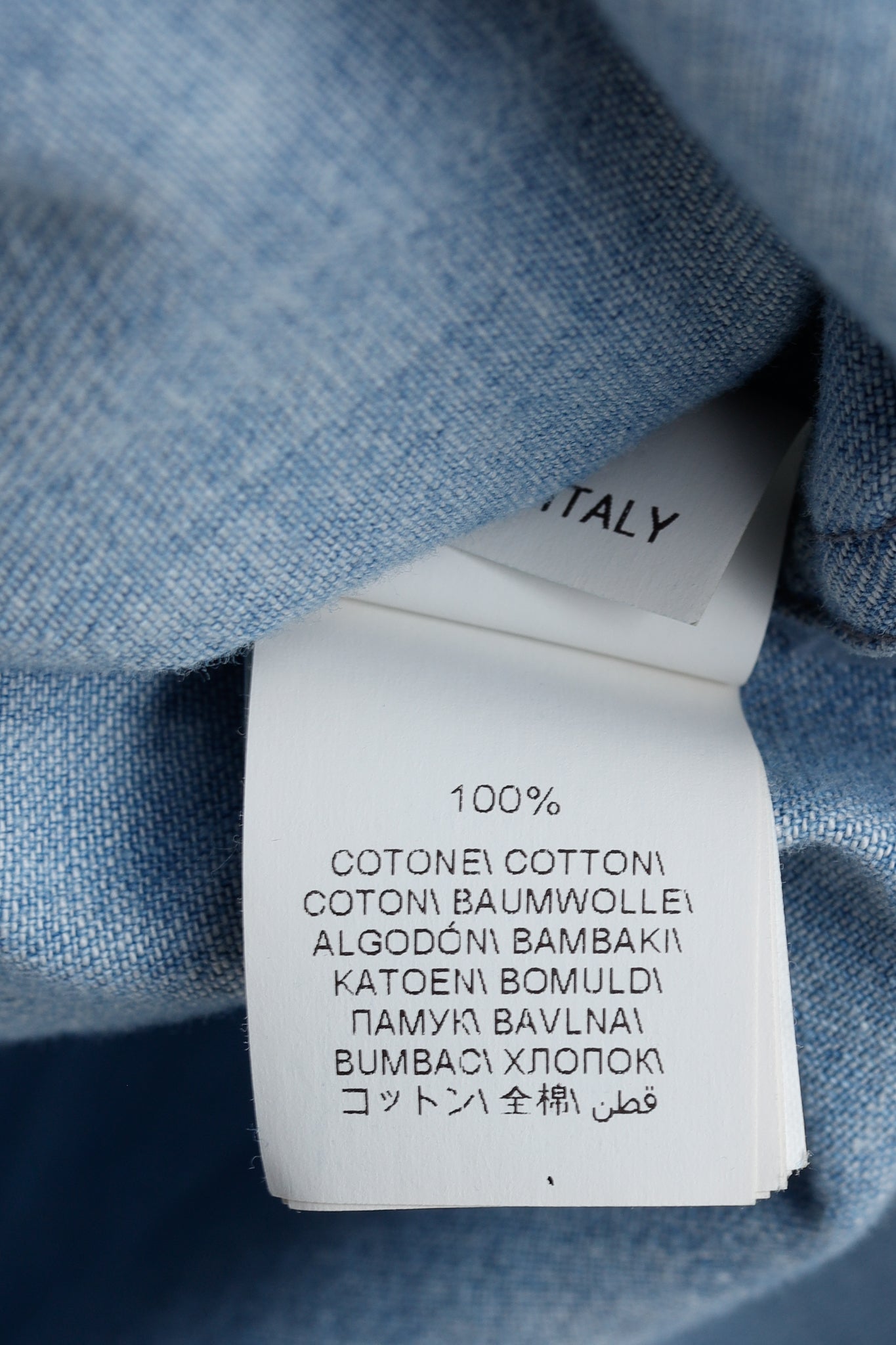 Brunello Cucinelli SS/22 Blue Monili-Trim Button-Down Long-Sleeved Denim Shirt