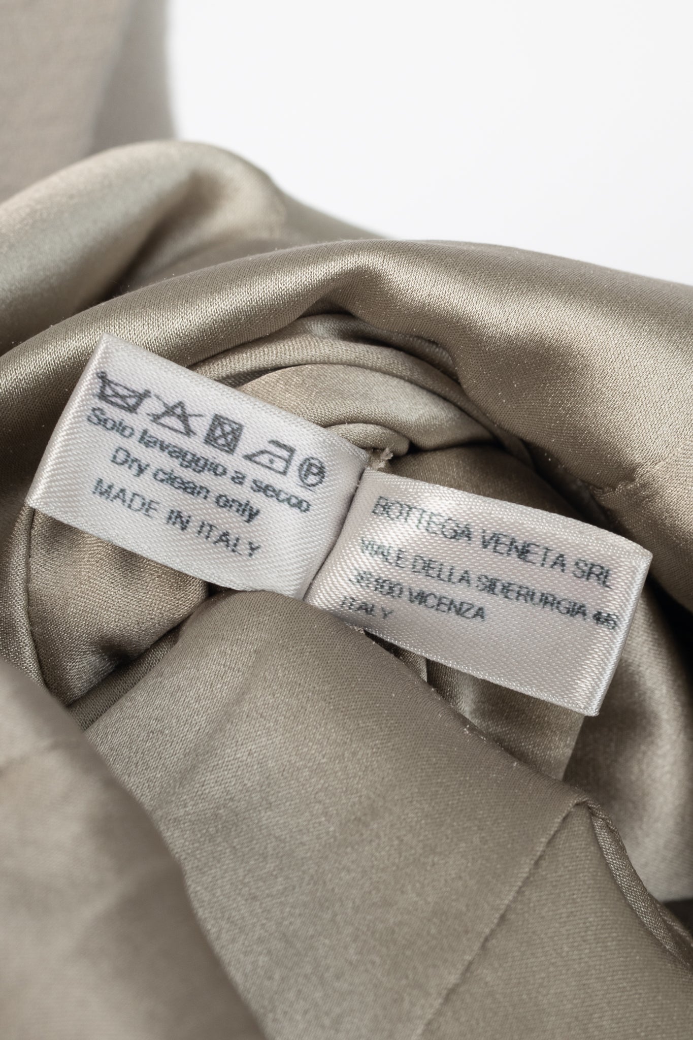 Bottega Veneta AW12 Runway Taupe Wool-Crepe Split-Neck Dress