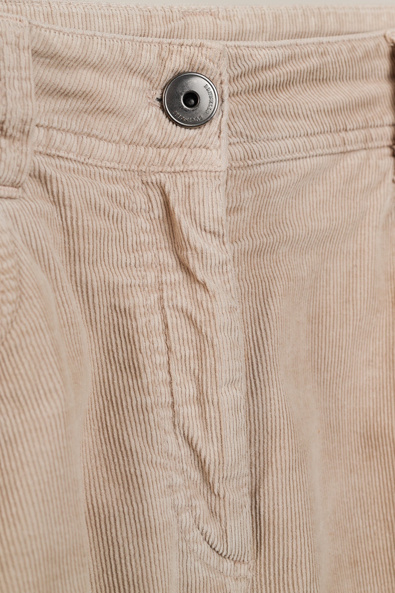 Brunello Cucinelli AW/19 Desert Corduroy Monili-Bead Cropped Jeans
