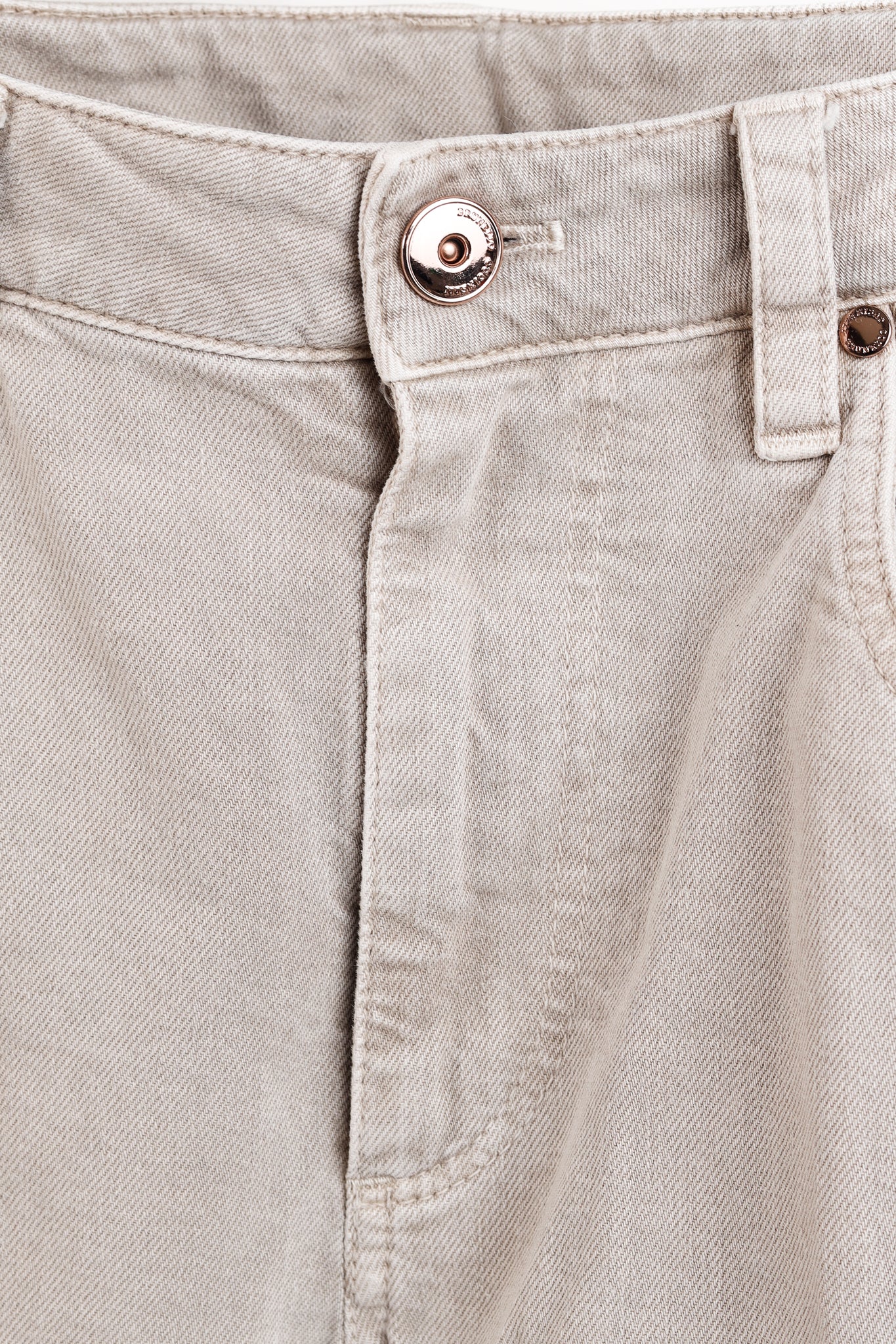 Brunello Cucinelli AW/23 Beige Monili-Beaded Mid-Rise Straight Leg Jeans