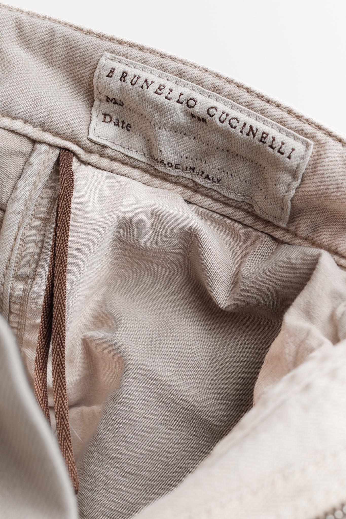 Brunello Cucinelli AW/23 Beige Monili-Beaded Mid-Rise Straight Leg Jeans