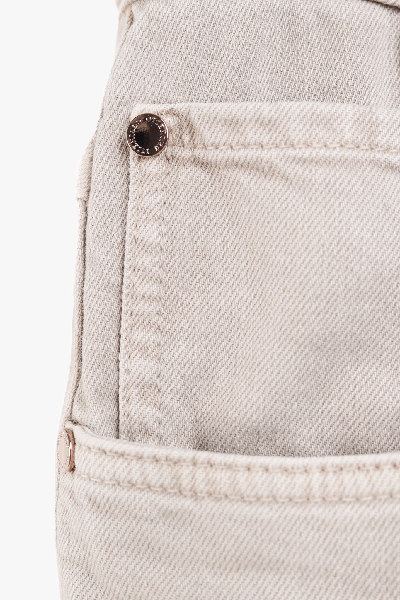 Brunello Cucinelli AW/23 Beige Monili-Beaded Mid-Rise Straight Leg Jeans