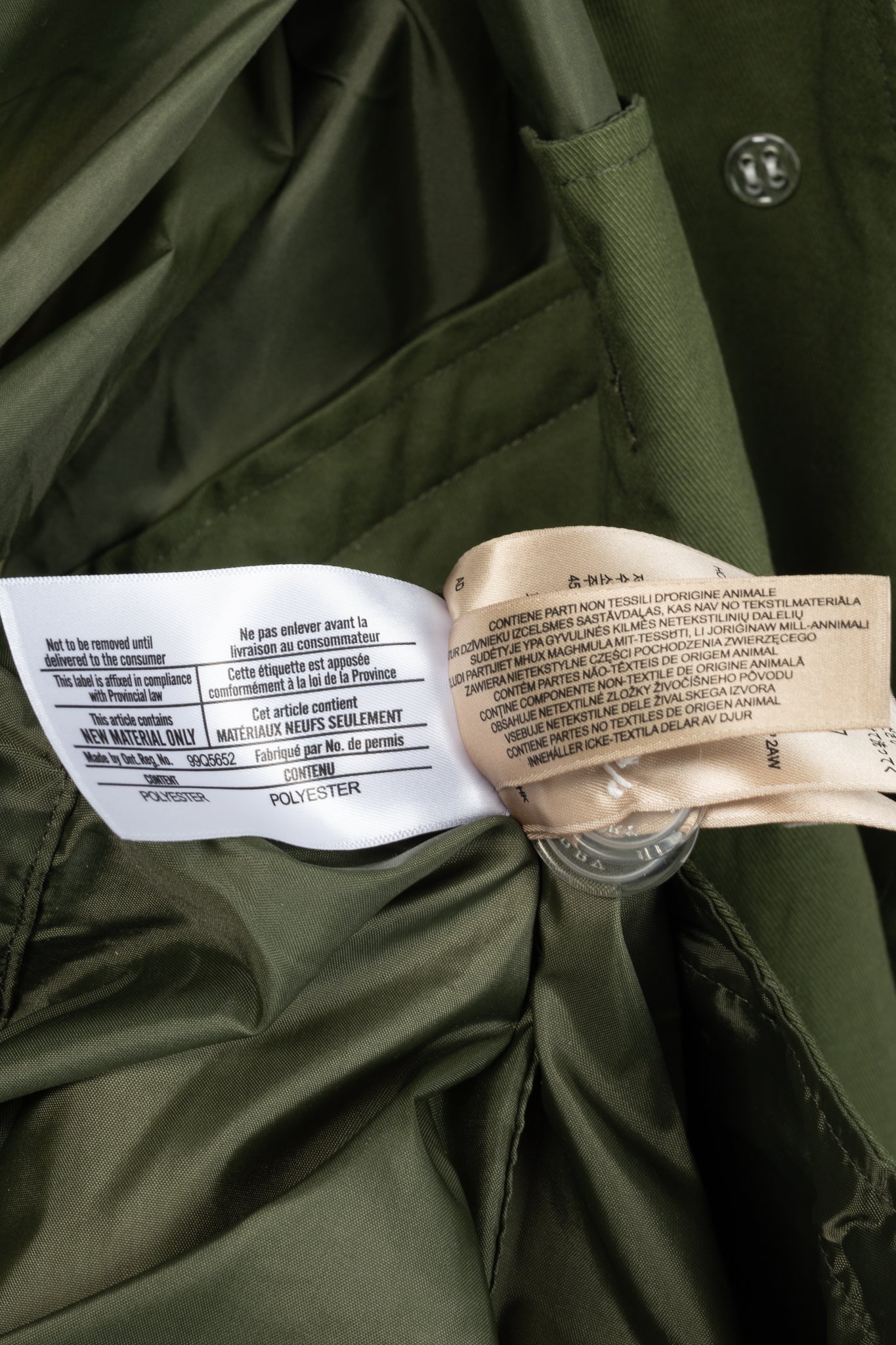 Burberry Green Tape Detail Showerproof Hooded Parka
