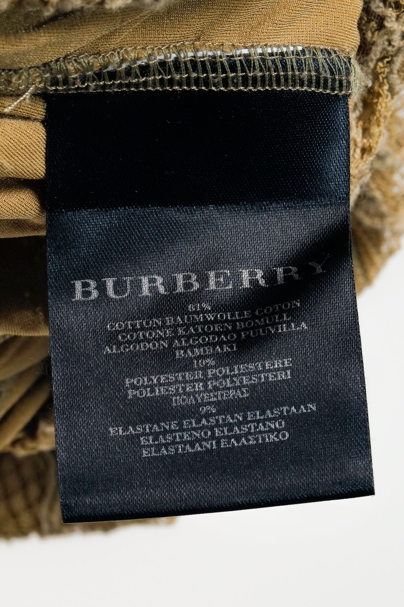 Burberry Prorsum AW/10 Olive Stretch Lace Panelled Dress