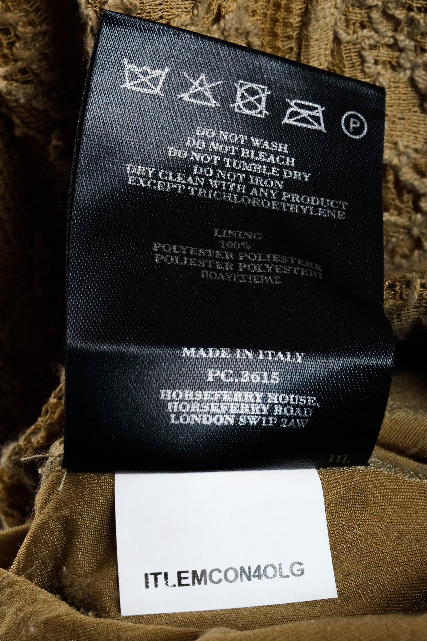 Burberry Prorsum AW/10 Olive Stretch Lace Panelled Dress