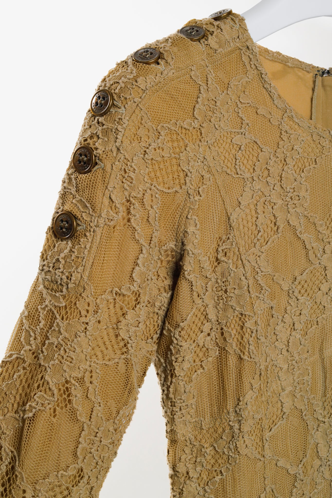 Burberry Prorsum AW/10 Olive Stretch Lace Panelled Dress