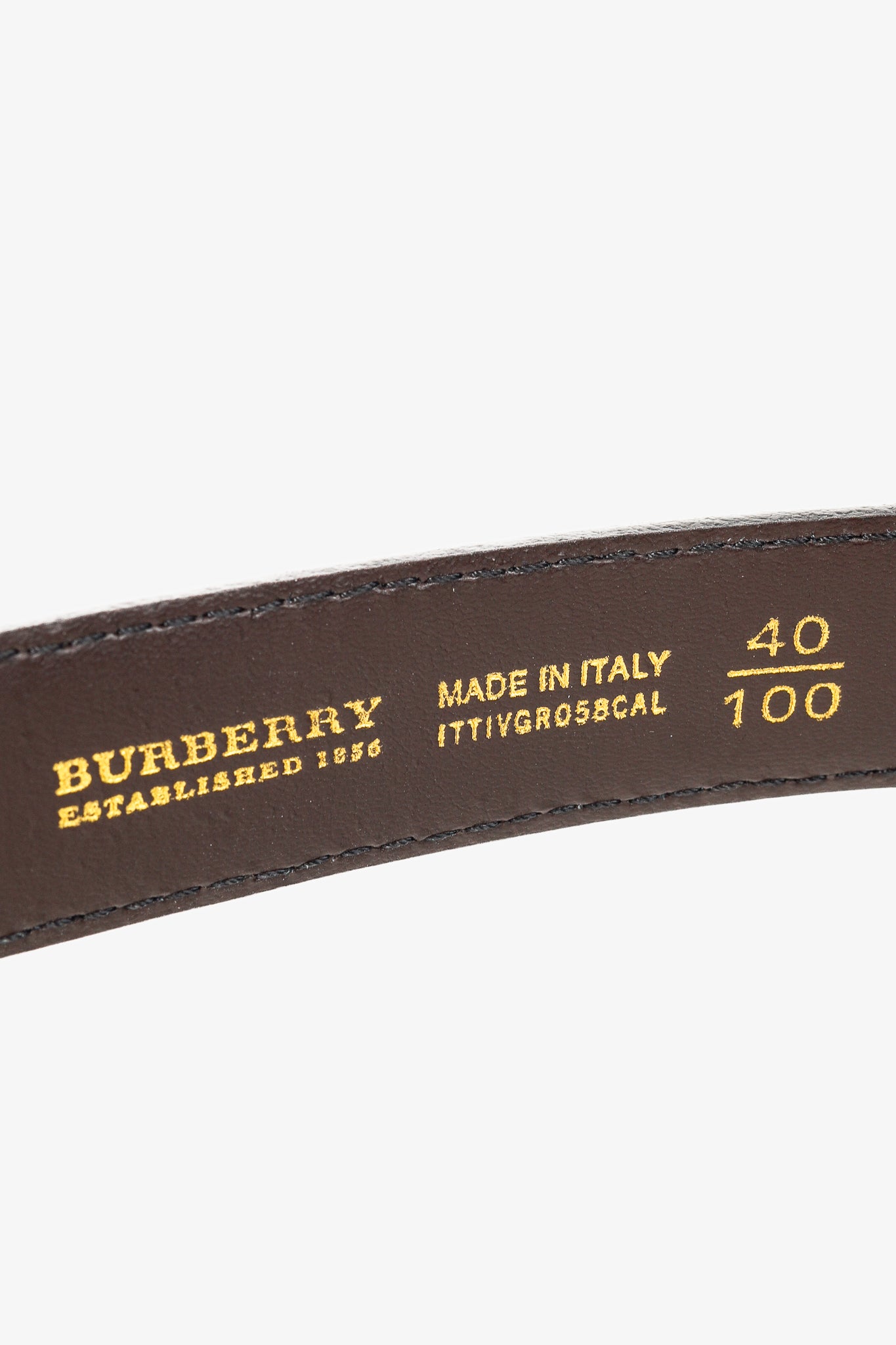 Burberry Classic Nova Check Gold Plaque Buckle Belt