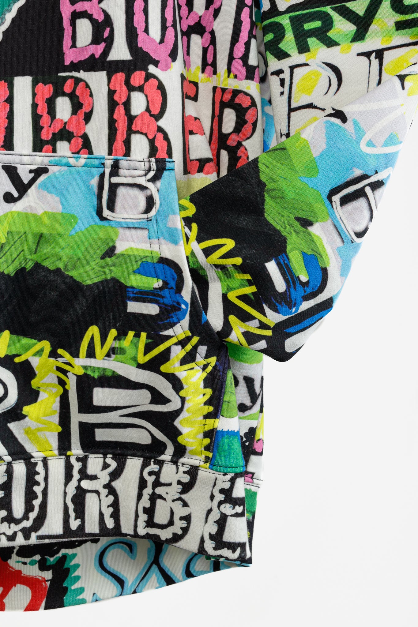 Burberry Harrington Bright Green Oversize Pop Graffiti Sweatshirt Hoodie