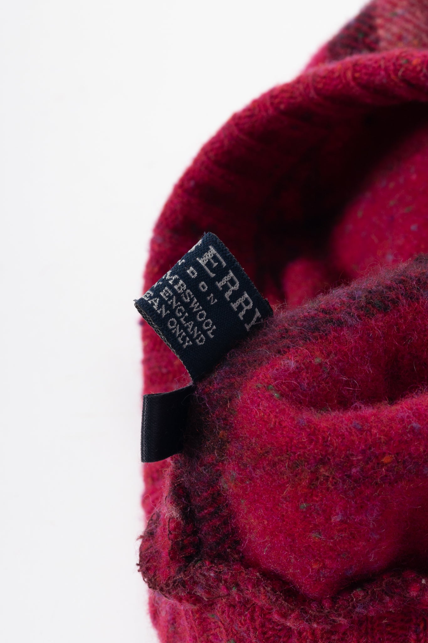 Burberry Pink Speckled-Check Wool Flannel Beret