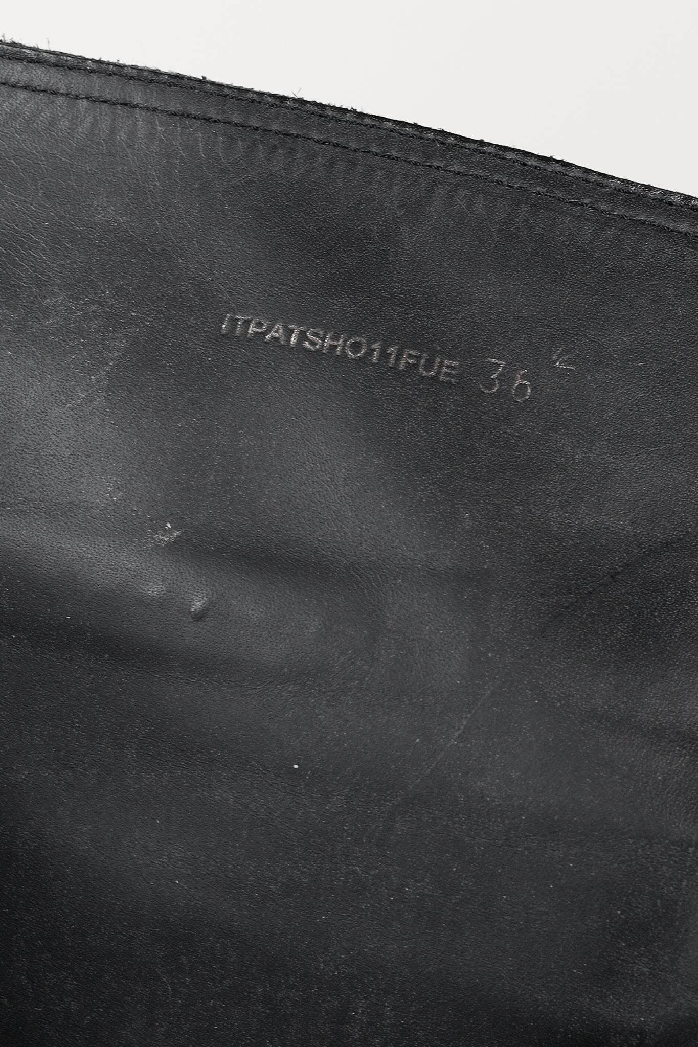 Burberry Black Grained Leather Buckled Riding Boots