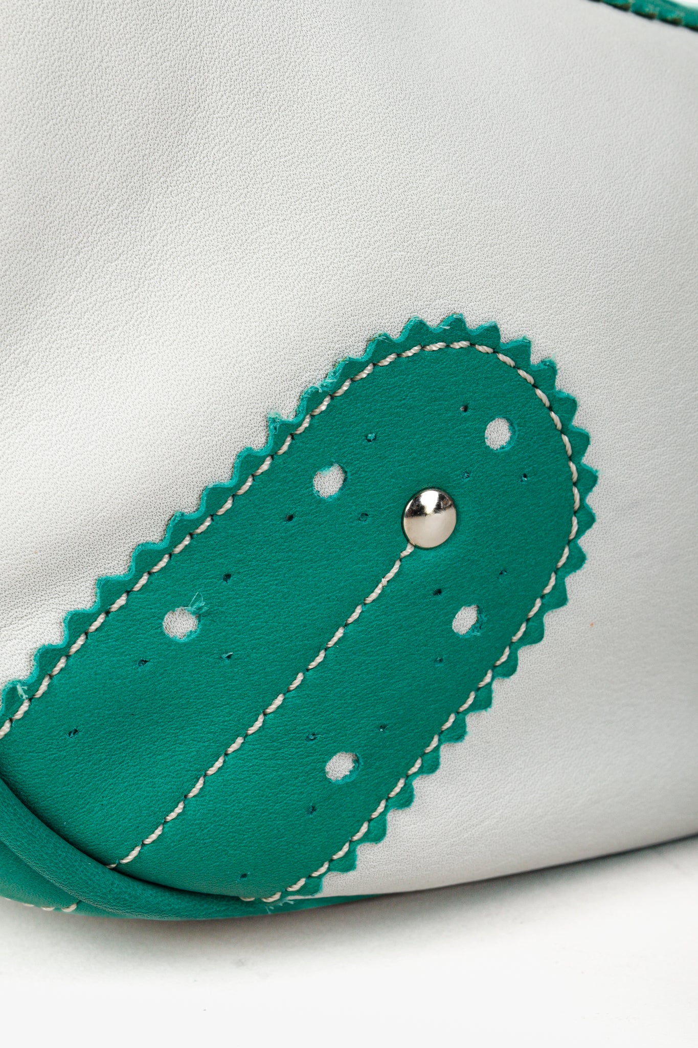 Burberry Shades of Green Vintage Brogue Hobo Shoulder Bag