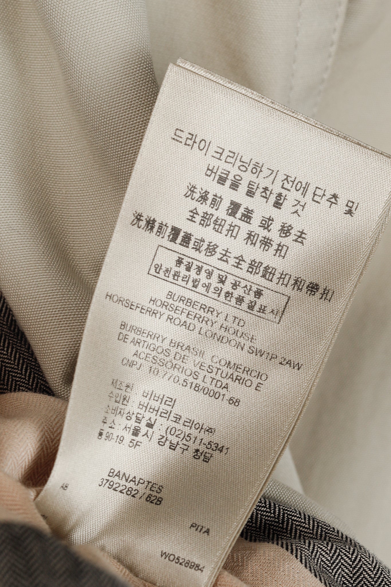 Burberry Brit Beige Belted Double-Breasted Classic Cotton Trench Coat