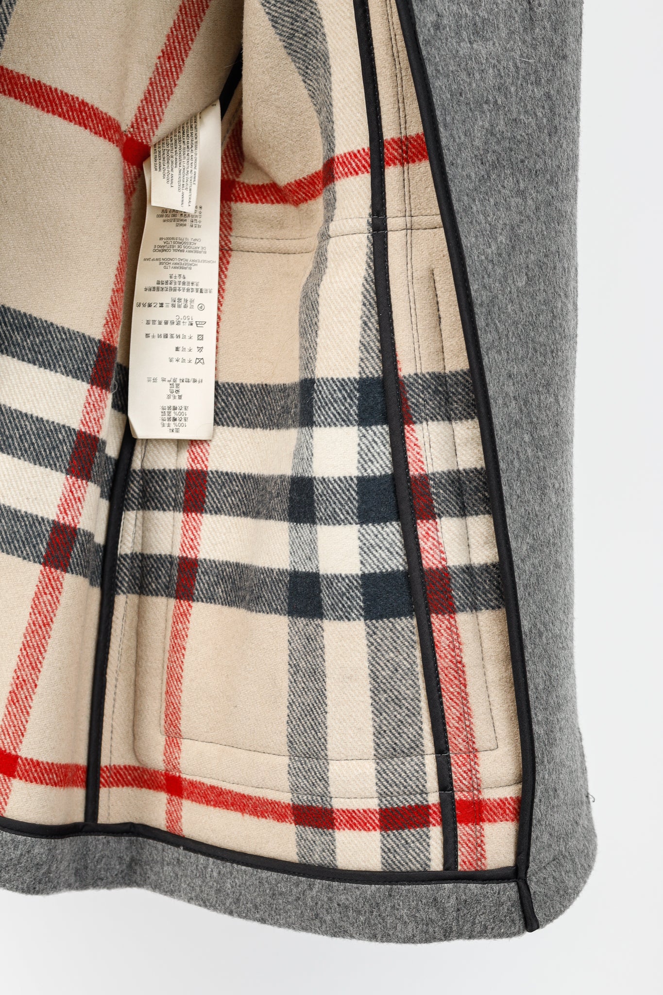 Burberry Brit Blackwell Grey Wool Fur-Trim Duffle Coat