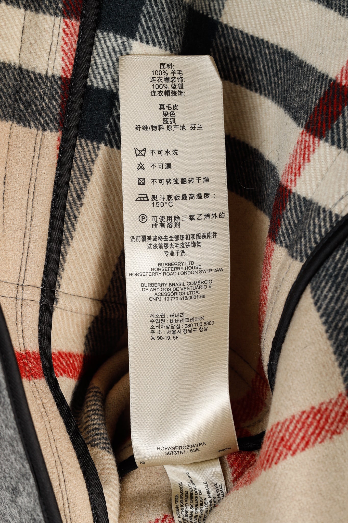 Burberry Brit Blackwell Grey Wool Fur-Trim Duffle Coat