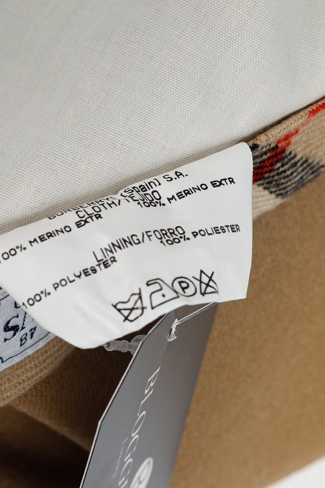Burberry Tan Wool Check-Trim Trousers