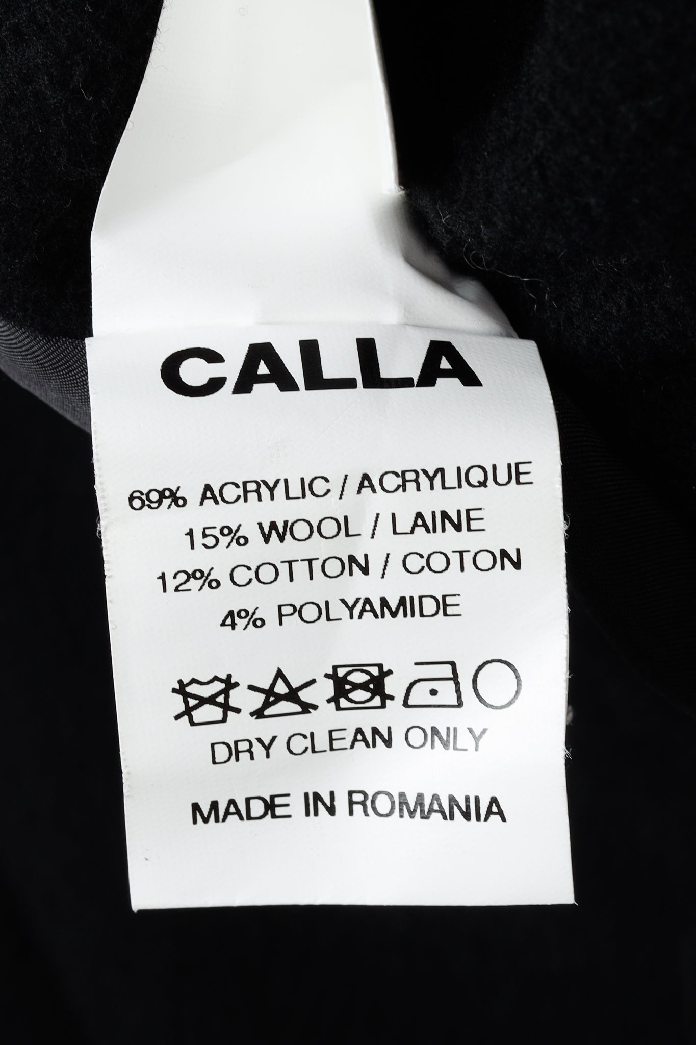 Calla Paris Fall 2013 Boucle Sleeve Black Multi-Material Pea Coat