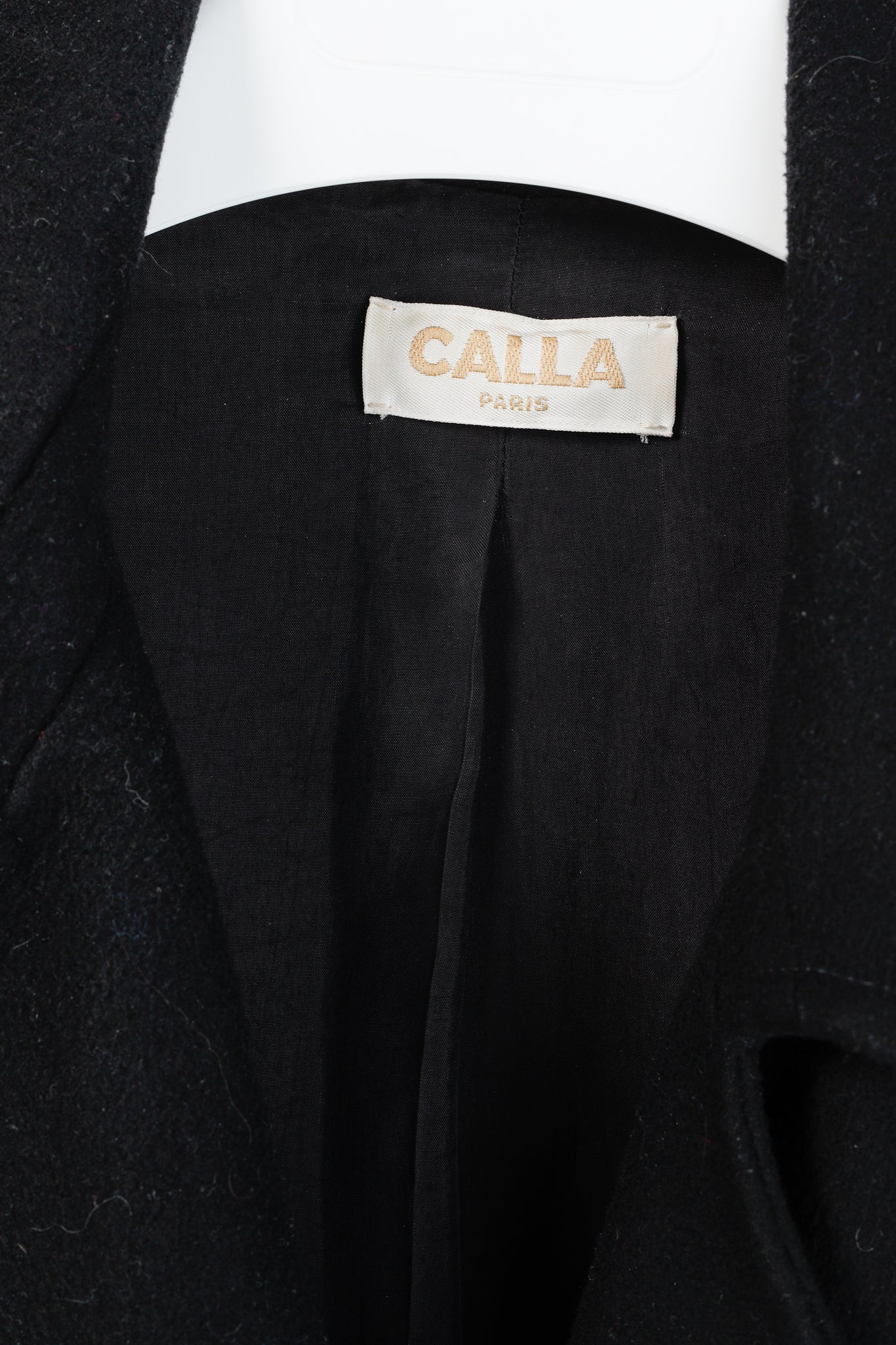 Calla Paris Fall 2013 Boucle Sleeve Black Multi-Material Pea Coat
