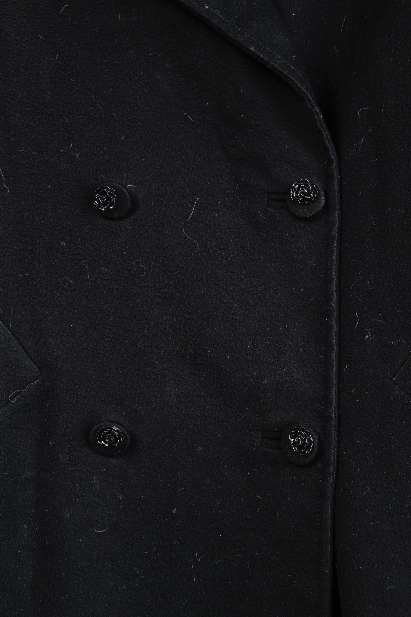 Calla Paris Fall 2013 Boucle Sleeve Black Multi-Material Pea Coat