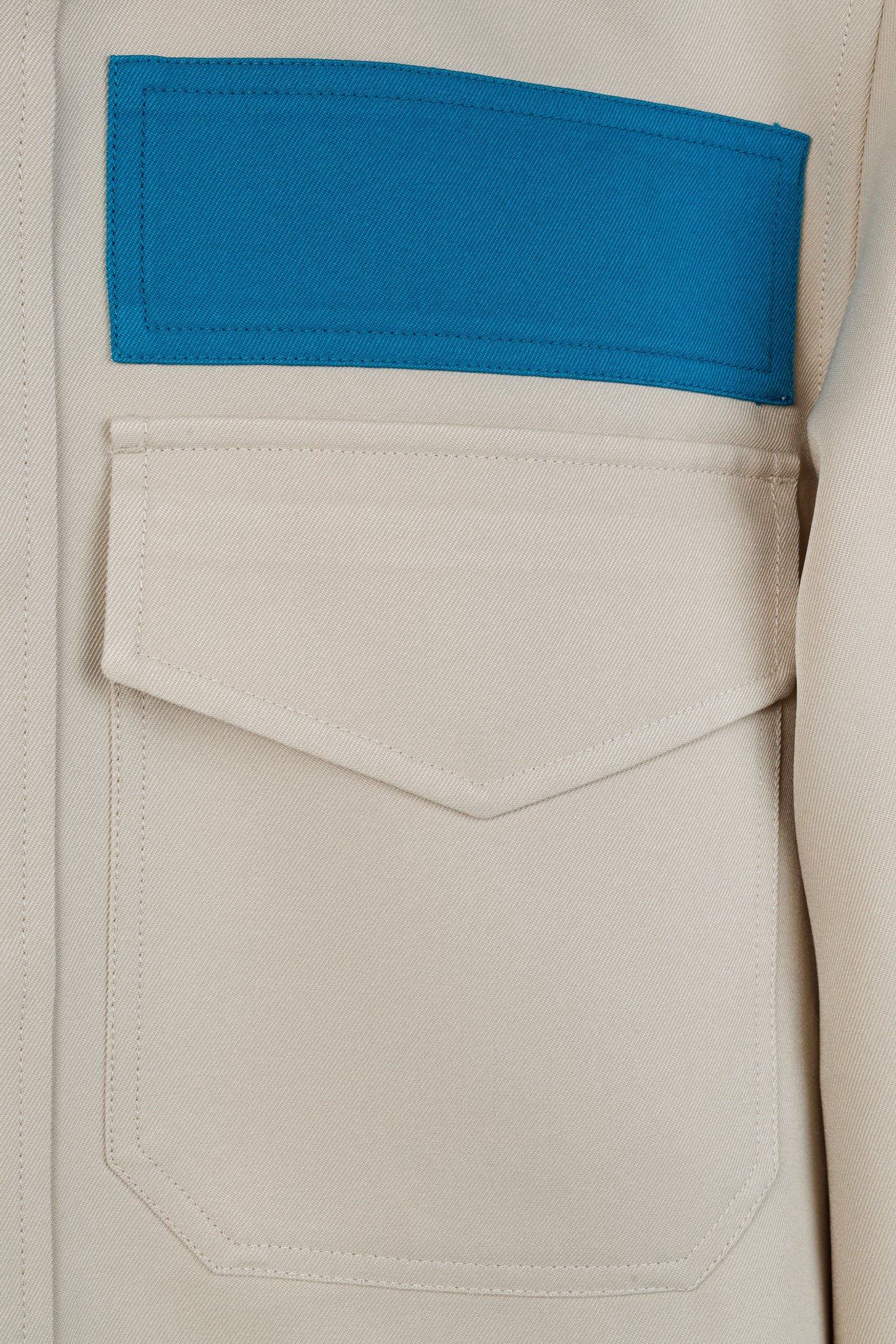 Calvin Klein 205W39NYC Raf Simons Teal Khaki Contrast Tactical Button Up