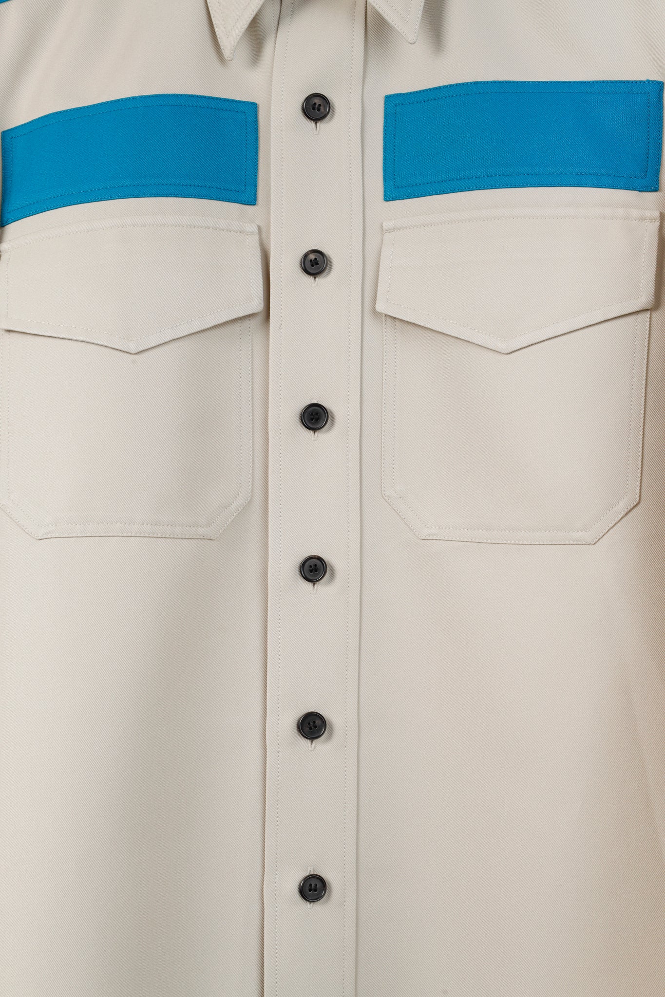 Calvin Klein 205W39NYC Raf Simons Teal Khaki Contrast Tactical Button Up
