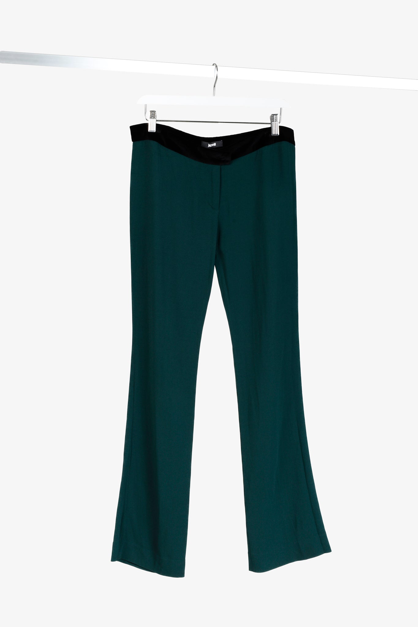 Just Cavalli Green Velvet Waist Trousers