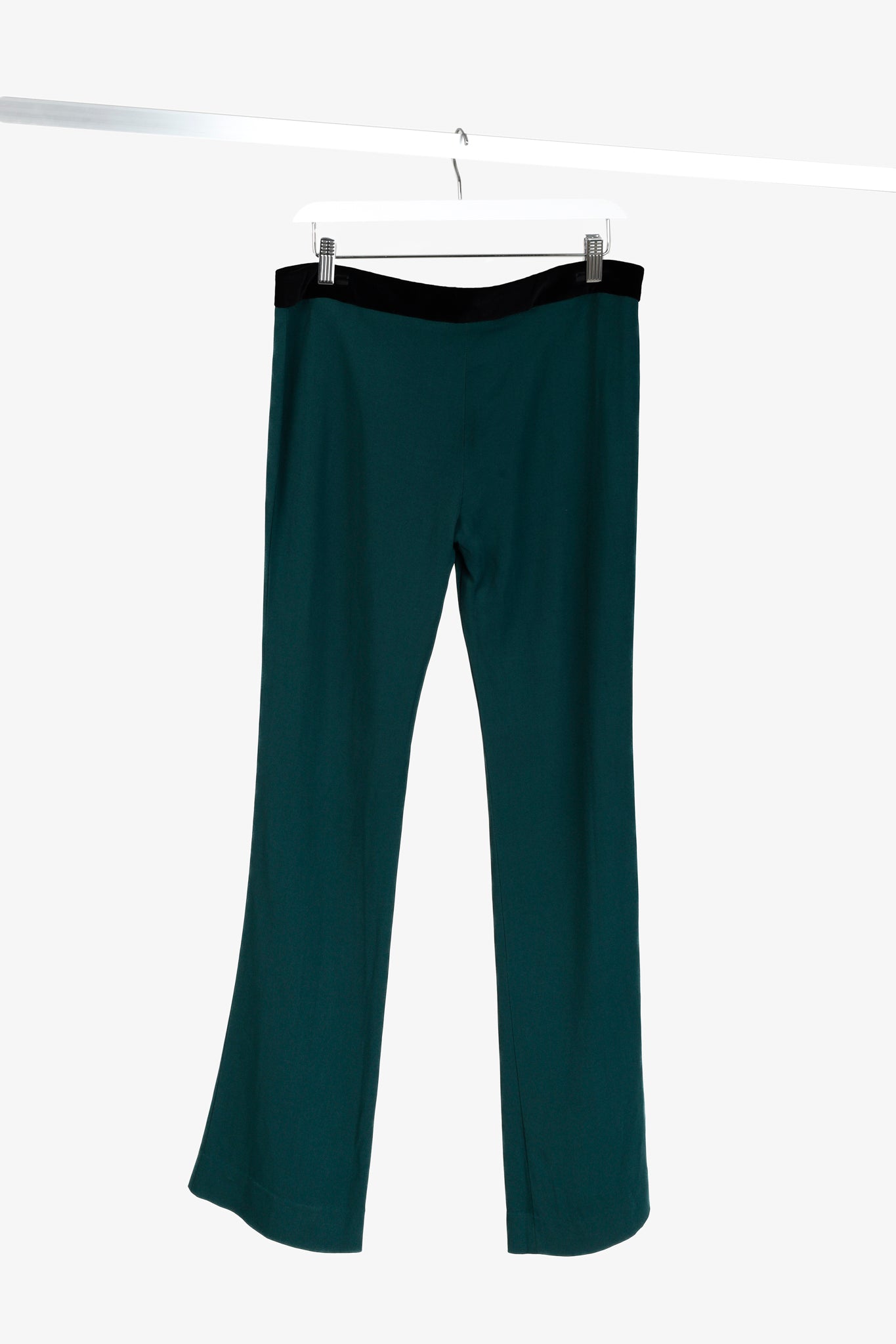 Just Cavalli Green Velvet Waist Trousers