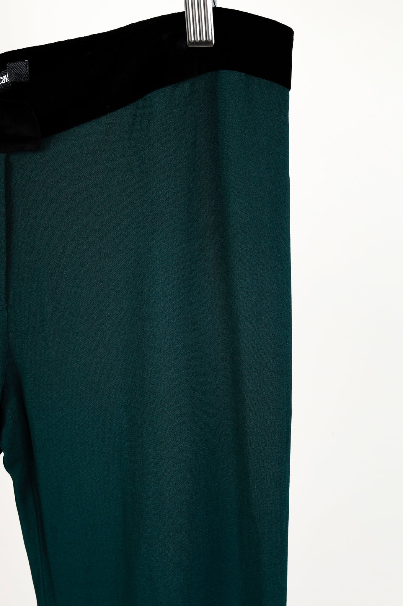 Just Cavalli Green Velvet Waist Trousers