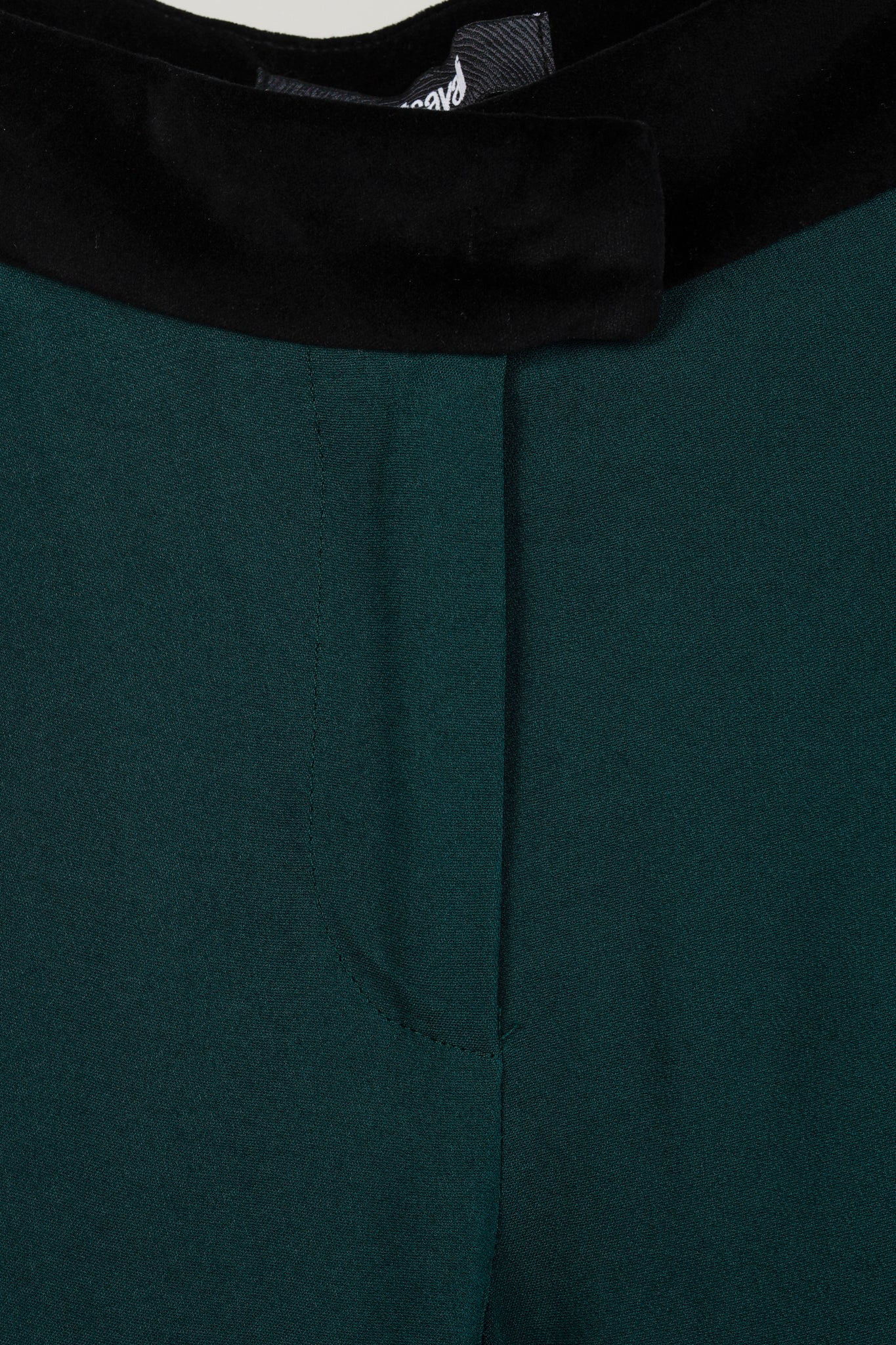 Just Cavalli Green Velvet Waist Trousers