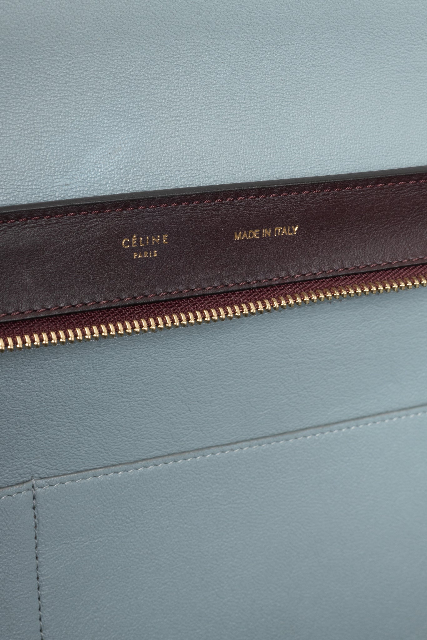 Celine Trapeze Medium Brown, Burgundy & Grey Leather & Suede Tote