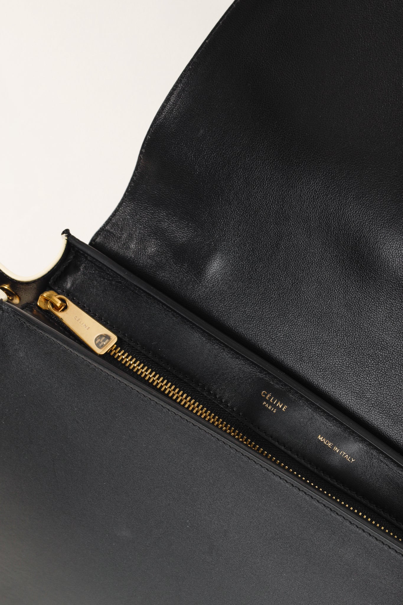 Celine Trapeze Smooth Calfskin Tri-Colour Blue Leather Bag