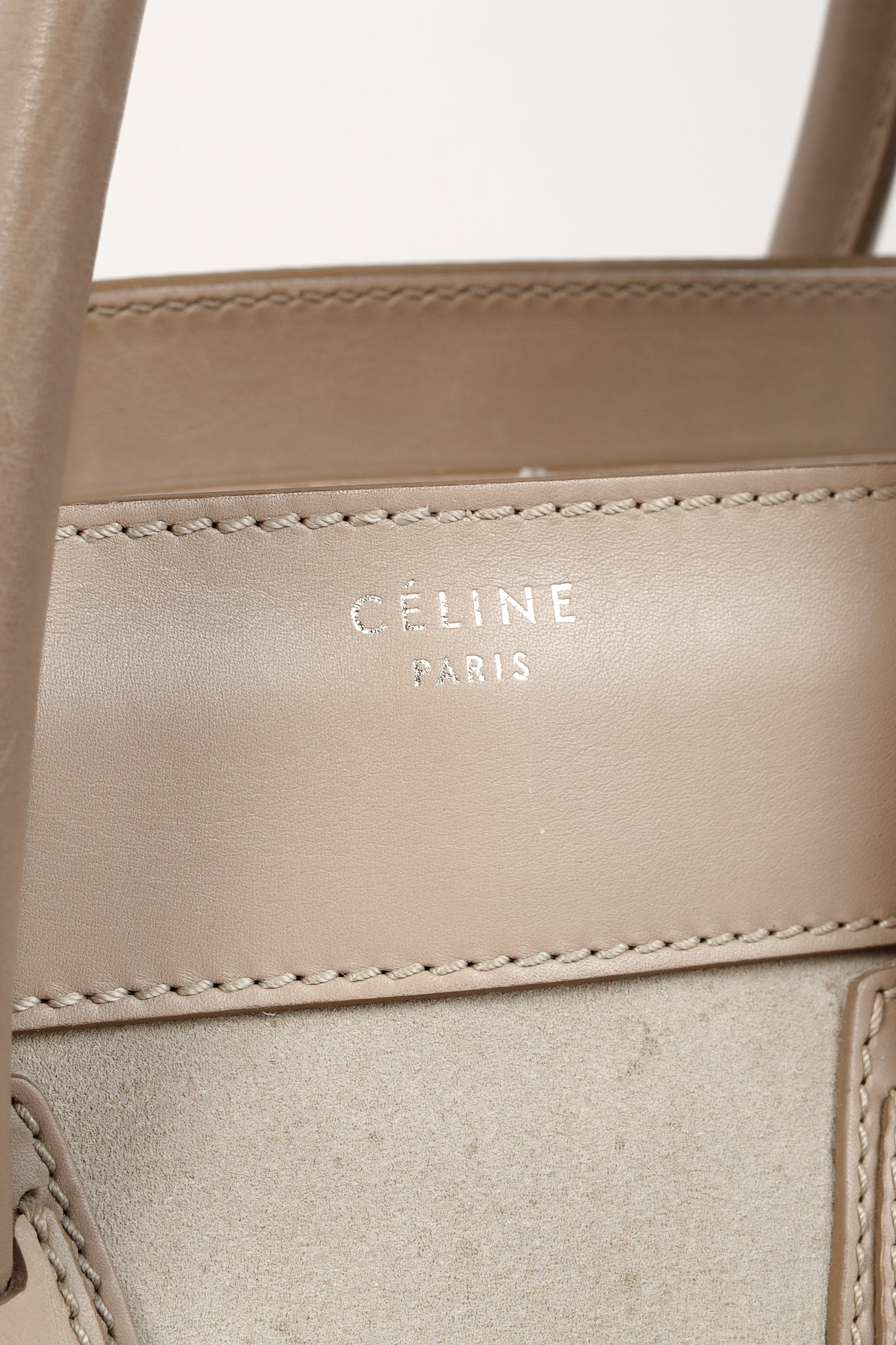 Celine Mini Luggage Sahara Beige Top Handle Leather & Suede Bag