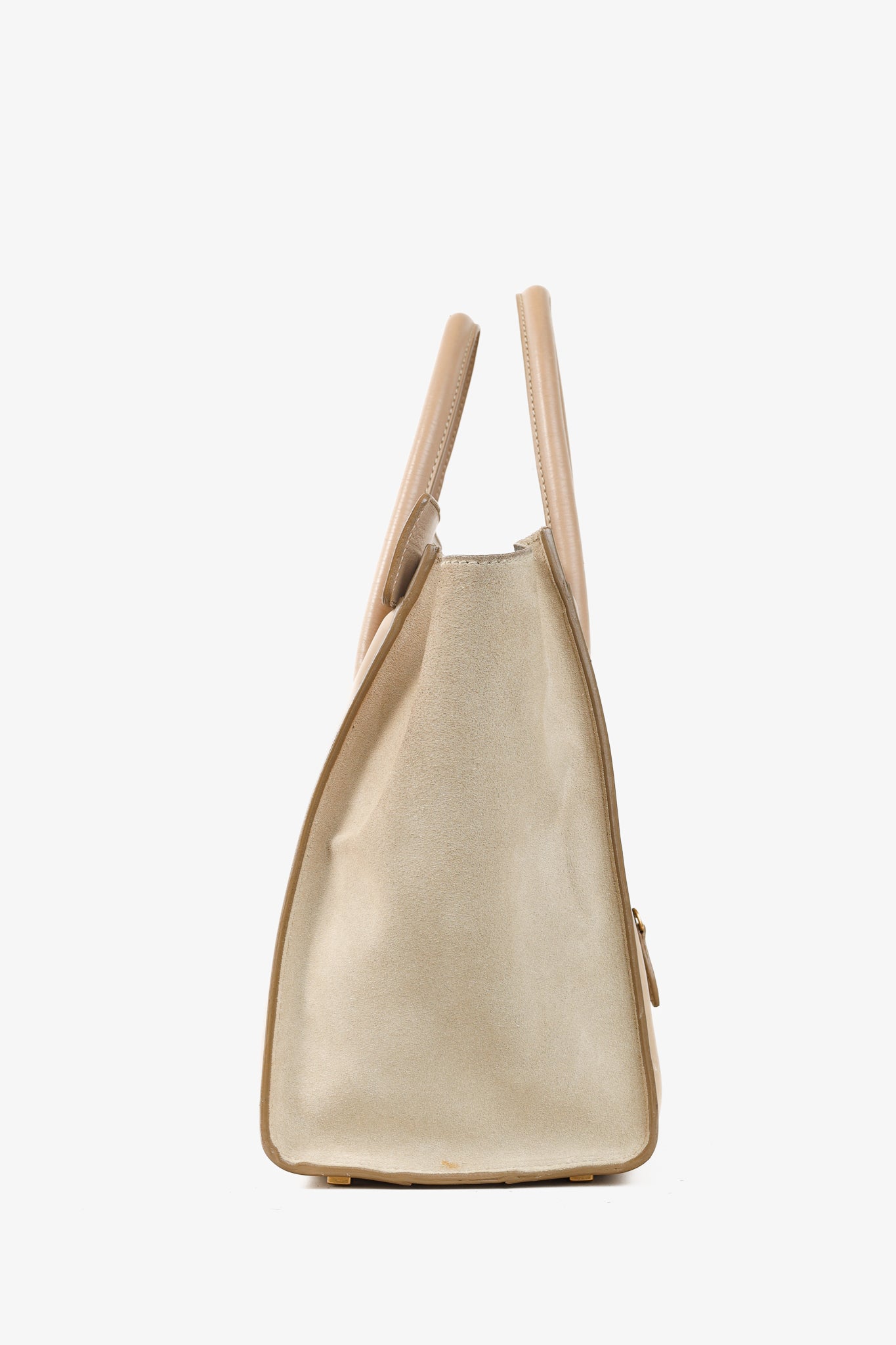 Celine Mini Luggage Sahara Beige Top Handle Leather & Suede Bag