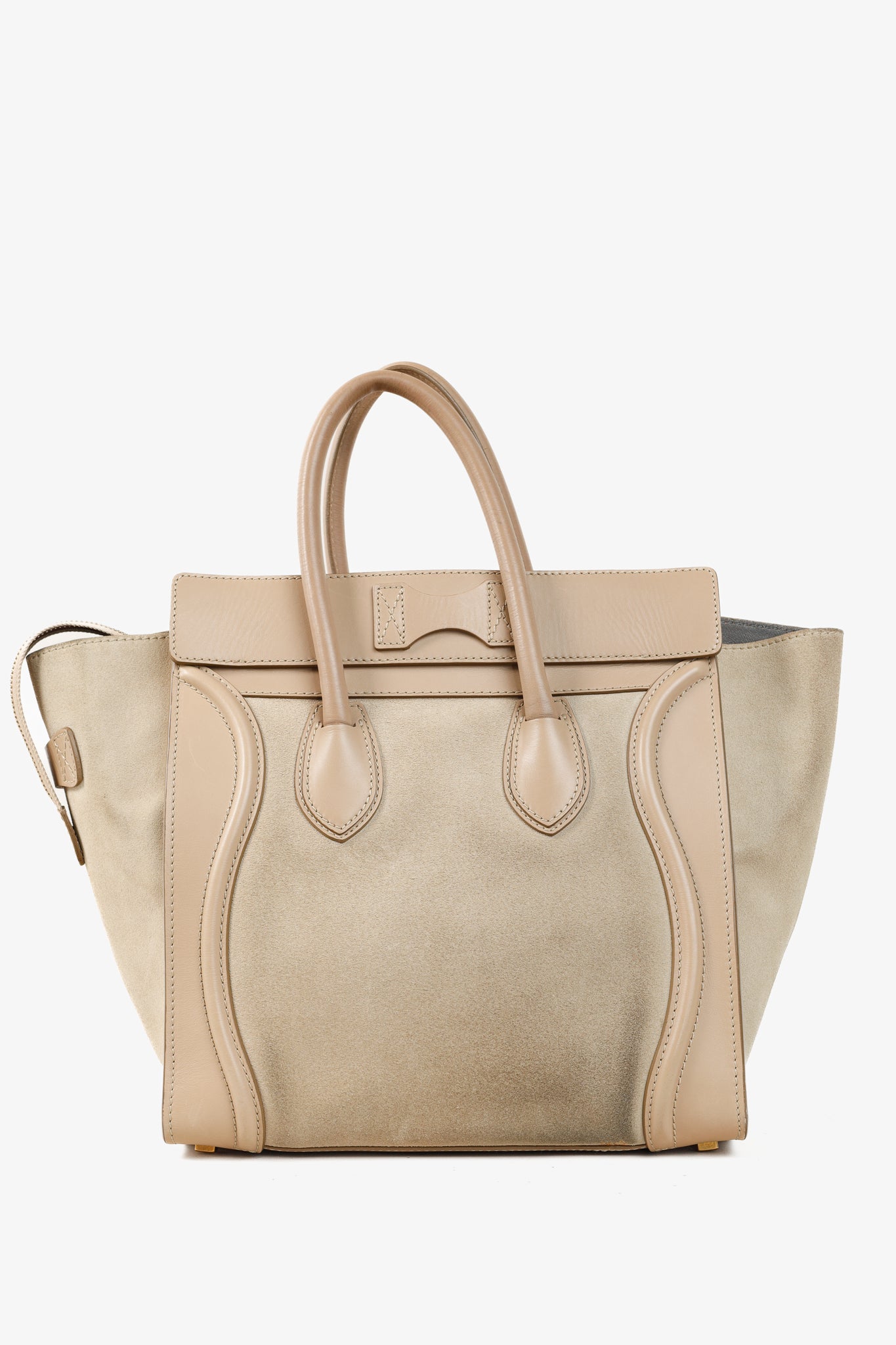 Celine Mini Luggage Sahara Beige Top Handle Leather & Suede Bag